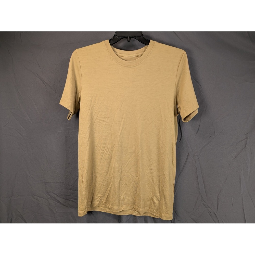 Outlier NYC Merino Wool Crew Neck T-Shirt Men's Size Large Tan Khaki Mustard ... - Picture 4 of 12